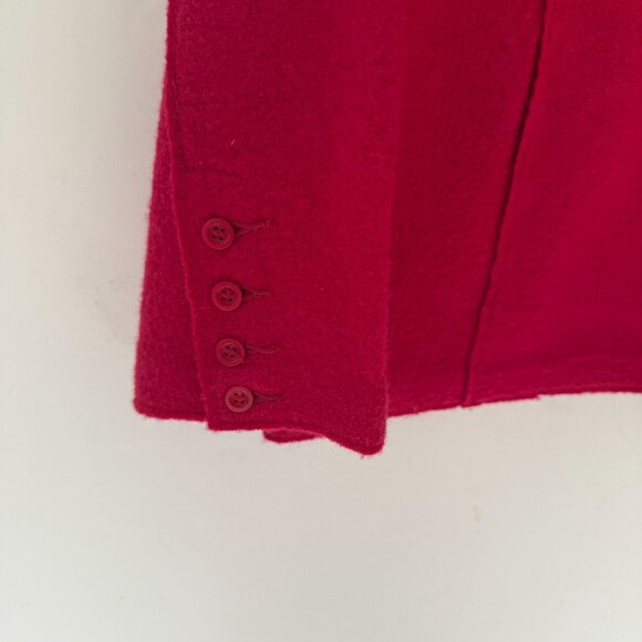 Eileen Fisher Petite Red Merino Wool Button-Up Cardigan Sweater PM - Picture 3 of 5